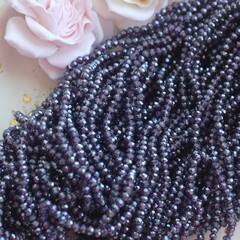 Хрусталь гранёный (стекло) рондель, фиолетовый 4*3 мм, 1 нить, С231