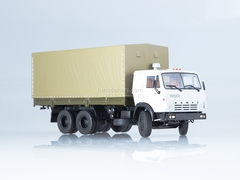 KAMAZ-53212 flatbed truck with awning white-beige 1:43 PAO KAMAZ