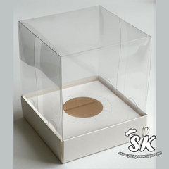 Коробка для 1 капкейка с прозрачным куполом 10х10х12 см
