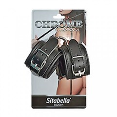 Наручники кожаные с круглым карабином Sitabella Chrome collection