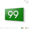 Табличка с номером 99 на дверь квартиры, для офиса, кабинета, аудитории, склада, зеленая 120х70 мм, Айдентика Технолоджи