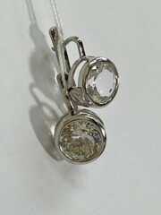 Медио хрусталь (серьги из серебра)