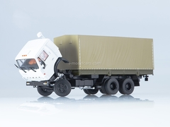 KAMAZ-53212 flatbed truck with awning white-beige 1:43 PAO KAMAZ