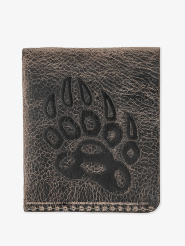 Бумажник-Компактный из натуральной кожи Крейзи, серого цвета