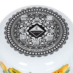 Кастрюля сталь, эмал, 5.5 л, с крыш, крышка сталь, СтальЭмаль, Грушевый сад, 6RD221M, белоснежная