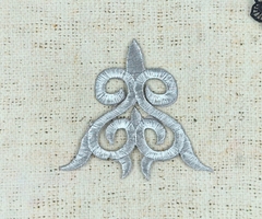 Термоаппликация орнамент люрекс, р. 10×9,5 см, серебро