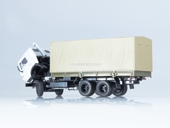 KAMAZ-53212 flatbed truck with awning white-beige 1:43 PAO KAMAZ