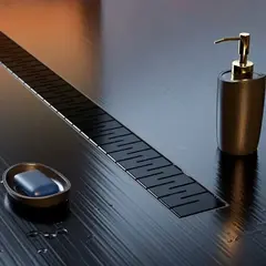 Трап линейный для пола, боковой слив, черный MCH CH550MC