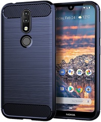 Чехол на Nokia 4.2 цвет Blue (синий), серия Carbon от Caseport