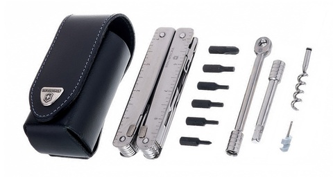 Мультитул Victorinox SwissTool X Plus Ratchet, 115 mm, 38 функций, кожаный чехол (3.0339.L)