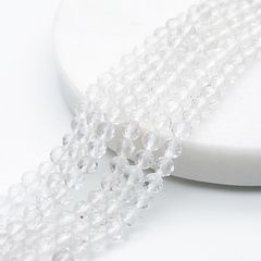 Горный хрусталь граненый бусины, диаметр около 3,8-4 мм, цена за отрезок 19 см (1/2 нити)