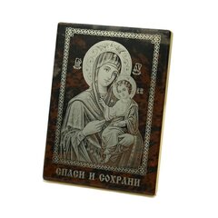 Икона настольная "Богородица" из обсидиана 70*30*95 мм