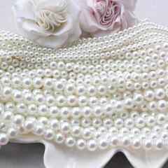 Майорка белый перламутр 4 мм, 1 нить, МА177