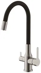 Смеситель для кухни BELZ B76814-1 гибкий излив, нержавеющая сталь, сатин