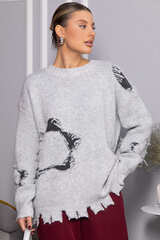 Свитер рваный Наиль (серый) Б14562-13М LT Collection