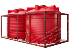 Кассета для перевозки ЖКУ 2*5000 Пластерра PT KAS (11000 л.) вертикальный (4120x2080x2080см;красный) - арт.560133