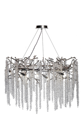 Люстра 80х45см Garda Decor серебряная со стекляными каплями