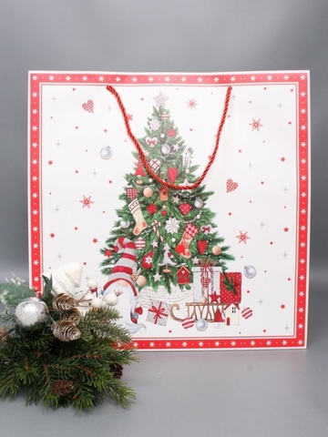 Пакет подарочный L квадратный, НГ Ёлки, 38*38*20 см (Д*В*Ш), 1 шт. Пакет подарочный L квадратный, НГ Ёлки, 38*38*20 см (Д*В*Ш), 1 шт.