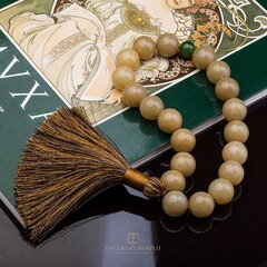 Чётки 20 бусин. Медовый нефрит Д 15мм.