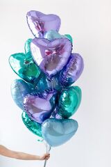 Аг 19''/48 см, Сердце, Тиффани/Бирюзовый (Бискайский зеленый), 1 шт.