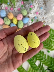 Пасхальный декор, Яйцо разноцветное из пенопласта, 3*4 см и 3,5*2,5 см, набор 20 шт.