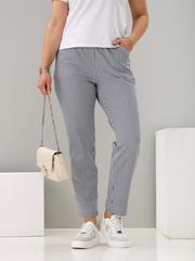 Брюки Бдж-129/синяяполоса-джинс