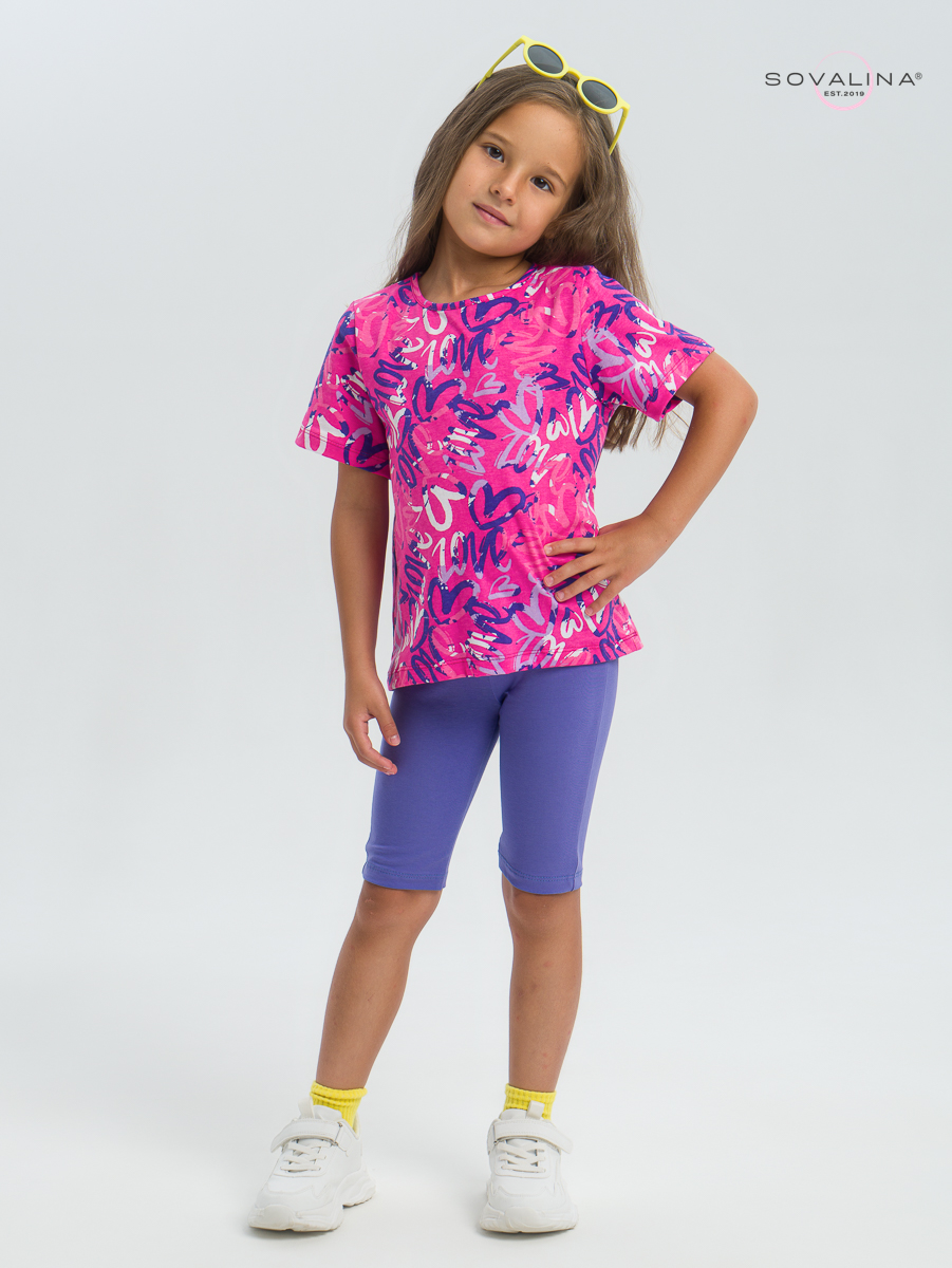 Костюм Актив надписи фуксия-вери-пери