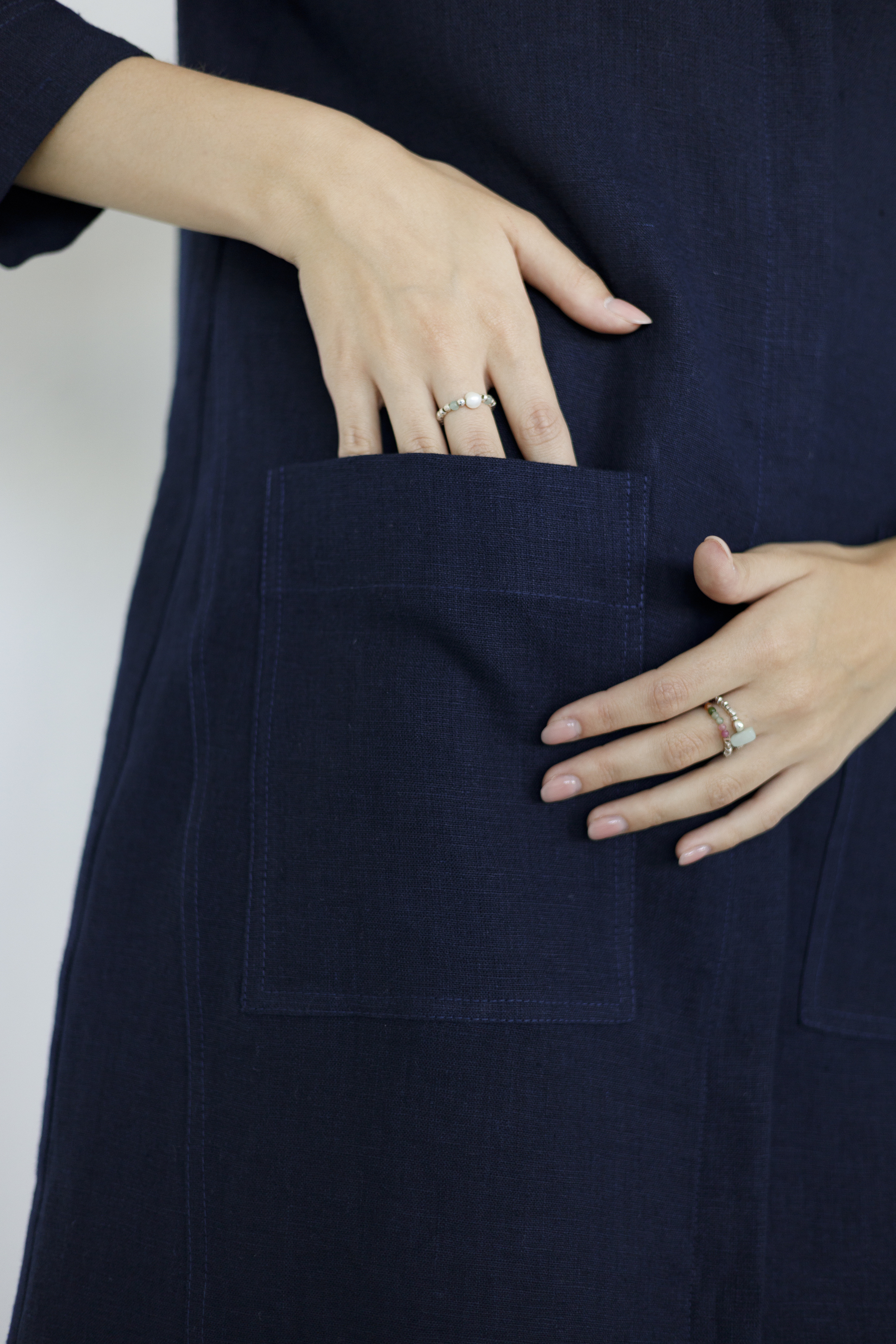 Платье миди льняное Бегония