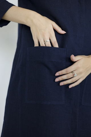 Платье миди льняное Бегония