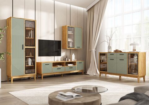 Гостиная Флэш №3 (AGT) Олива софт, Дуб Крафт