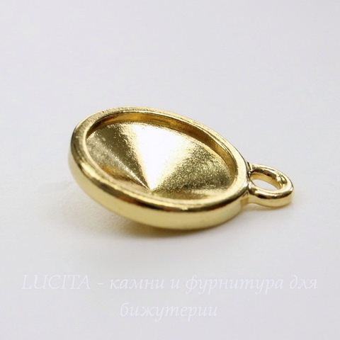 Сеттинг - основа - подвеска TierraCast "Грани" для страза 12 мм (цвет-золото)