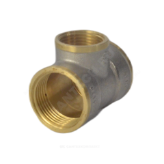 Тройник латунь никель переходной Ду 20х15х20 (3/4"х1/2"х3/4") ВР/ВР 9008 ГОСТ 32585-2013 Aquasfera 9008-01