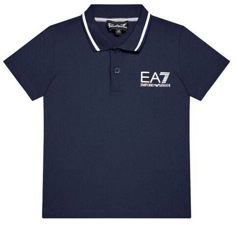 Детская теннисная футболка EA7 Boys Jersey Polo Shirt - new royal blue