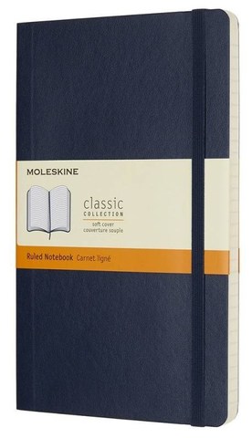Блокнот Moleskine Classic Soft, цвет синий сапфир, в линейку