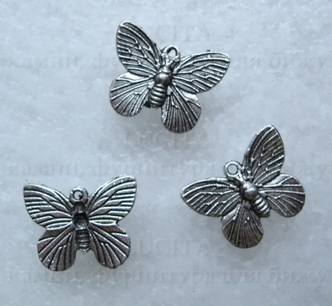 Подвеска  "Бабочка" (цвет - античное серебро) 18х15 мм ()