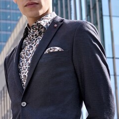 Рубашка Venti Modern Fit 123942600-750 с растительным рисунком