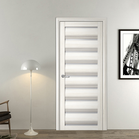 Дверь межкомнатная Альберо (Фрегат) Мегаполис Сидней, цвет белый кипарис, экошпон, стекло мателюкс #2