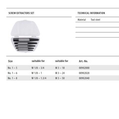 Набор экстракторов М3-24 6пр GSR 00902020