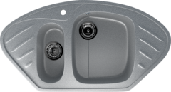 ULGRAN U-105  Угловая двухсекционная мойка с отверстием под смеситель