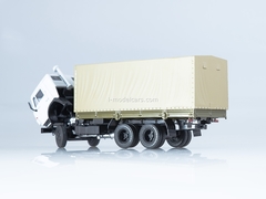 KAMAZ-53212 flatbed truck with awning white-beige 1:43 PAO KAMAZ