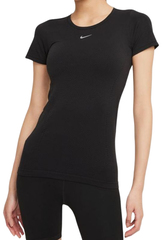 Женская теннисная футболка Nike Dri-Fit Aura Slim Fit Short Sleeve Top W - black/reflective silver