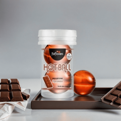 Лубрикант AROMATIC HOT BALL на масляной основе в виде двух шариков (аромат шоколада)