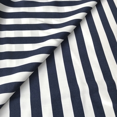 Ткань вискоза в широкую темно-синюю полоску 3254