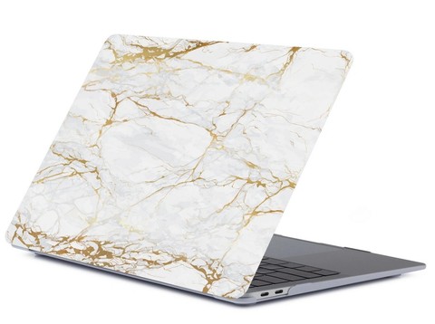 Чехол Hardshell Case Marble для Macbook Pro 16" (2019г) (A2141) (Белый мрамор с золотым)