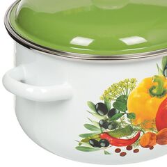 Кастрюля сталь, эмал, 4 л, с крыш, СтальЭмаль, Европейская кухня белоснежная, 1с46я, индукц