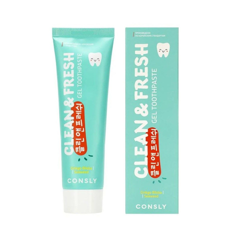 Consly Gel Toothpaste Clean&Fresh Паста зубная гелевая  с экстрактами гинкго билоба  и морских водорослей