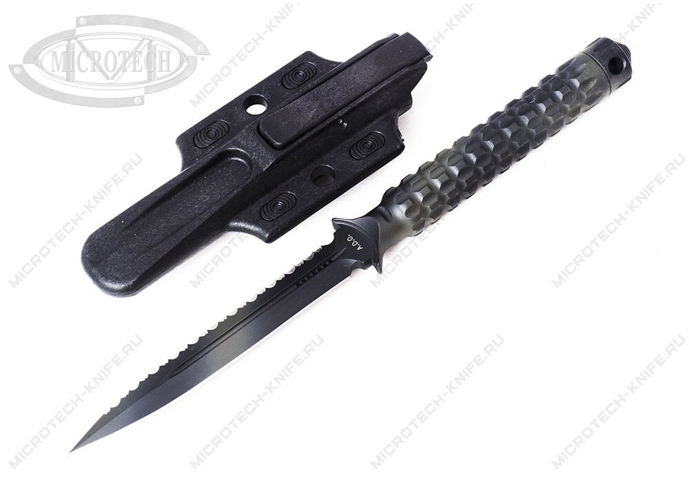 Нож Microtech ADO 115-3GC Green Camo Dagger Fixed Full Serr - фотография 