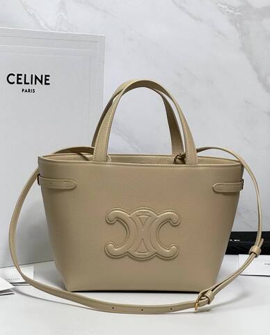 Сумка CELINE MINI CABAS ANAIS ИЗ ТЕЛЯЧЬЕЙ КОЖИ, Бежевая