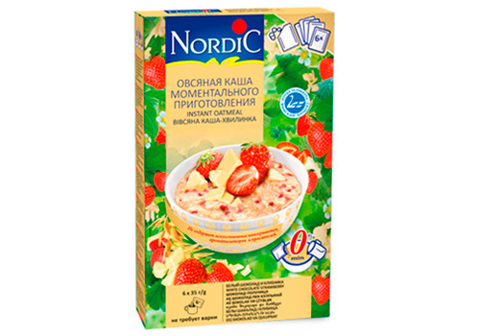 Овсяная каша Nordic с клубникой и белым шоколадом, 210г