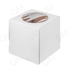 Коробка для торта с окошком 260*260*280 мм белая, 50 шт